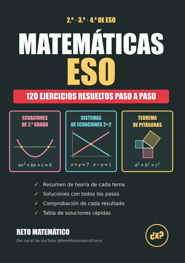 Libro Matemáticas ESO: 120 ejercicios resueltos paso a paso